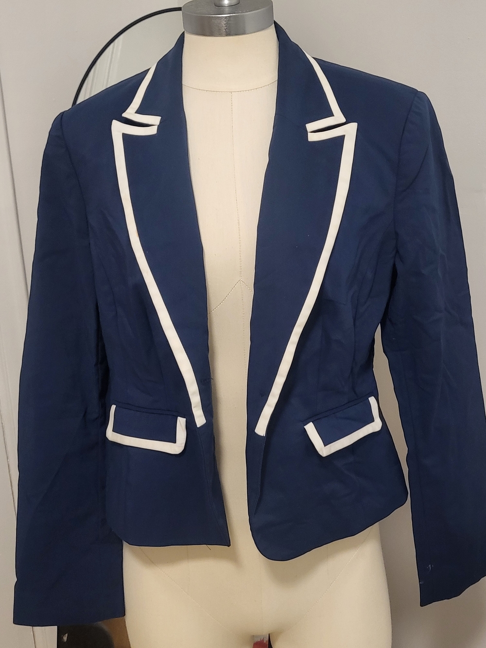 Cynthia Rowley Navy Blazer with White Trim